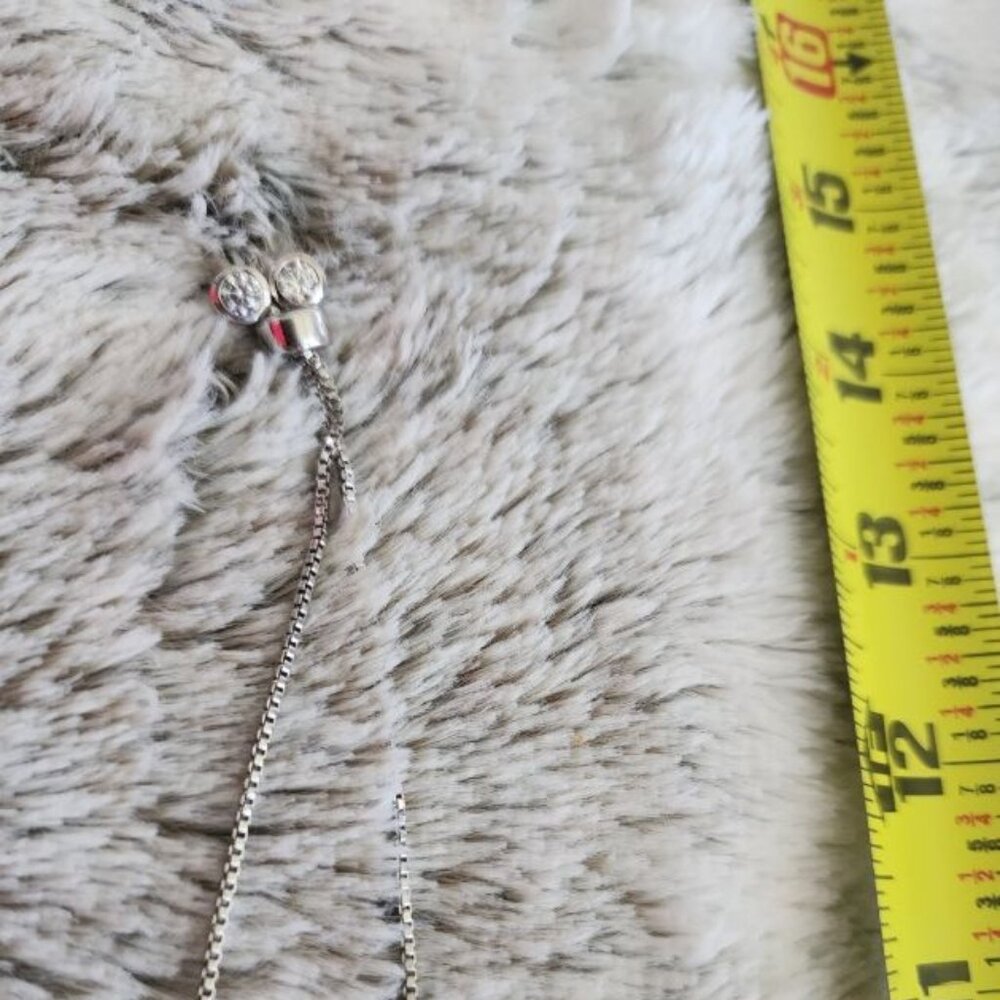 Silver Cz Leaf Pattern Adjustable Necklace - image 3